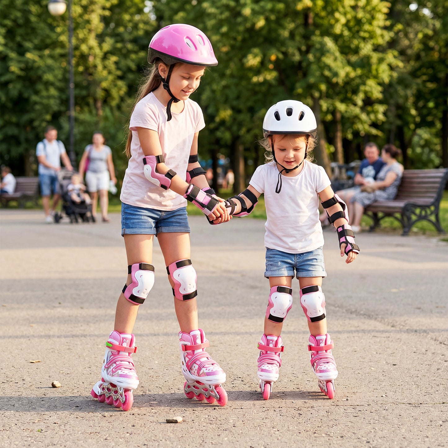 LIVSK Inline Skates voor Kinderen - 4 Verstelbare Maten - Verlichte Wielen - Aluminium Frame - Roze