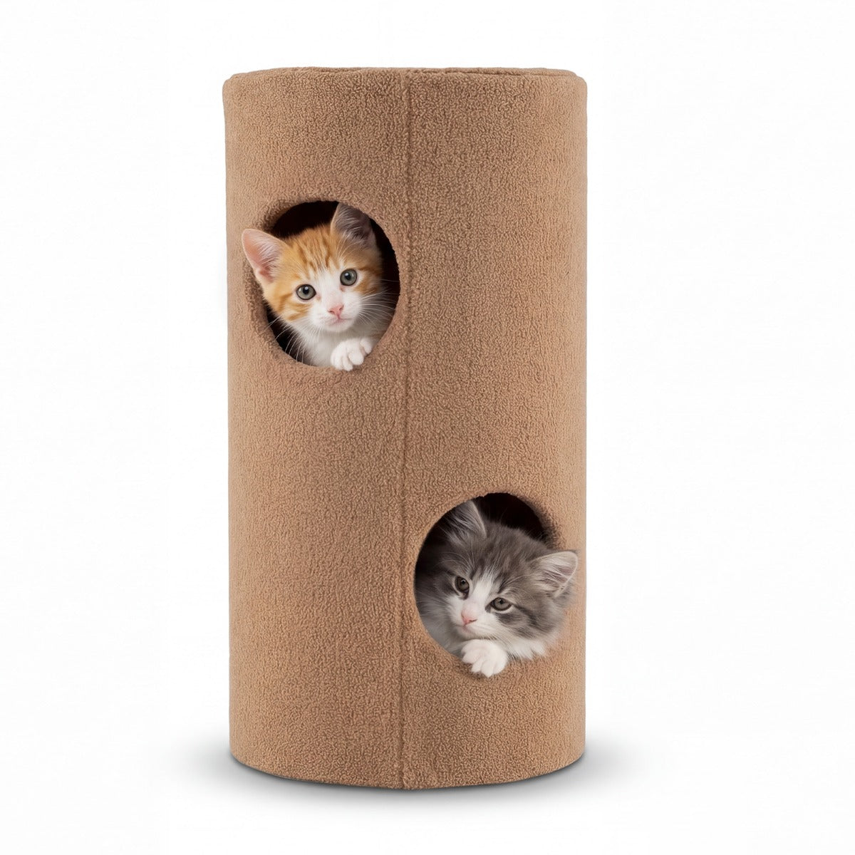 LIVSK Kattenhuis voor Binnen - Twee Verdiepingen - Sisal Krabmat - Houtcomposiet - 35 x 66 cm - Bruin