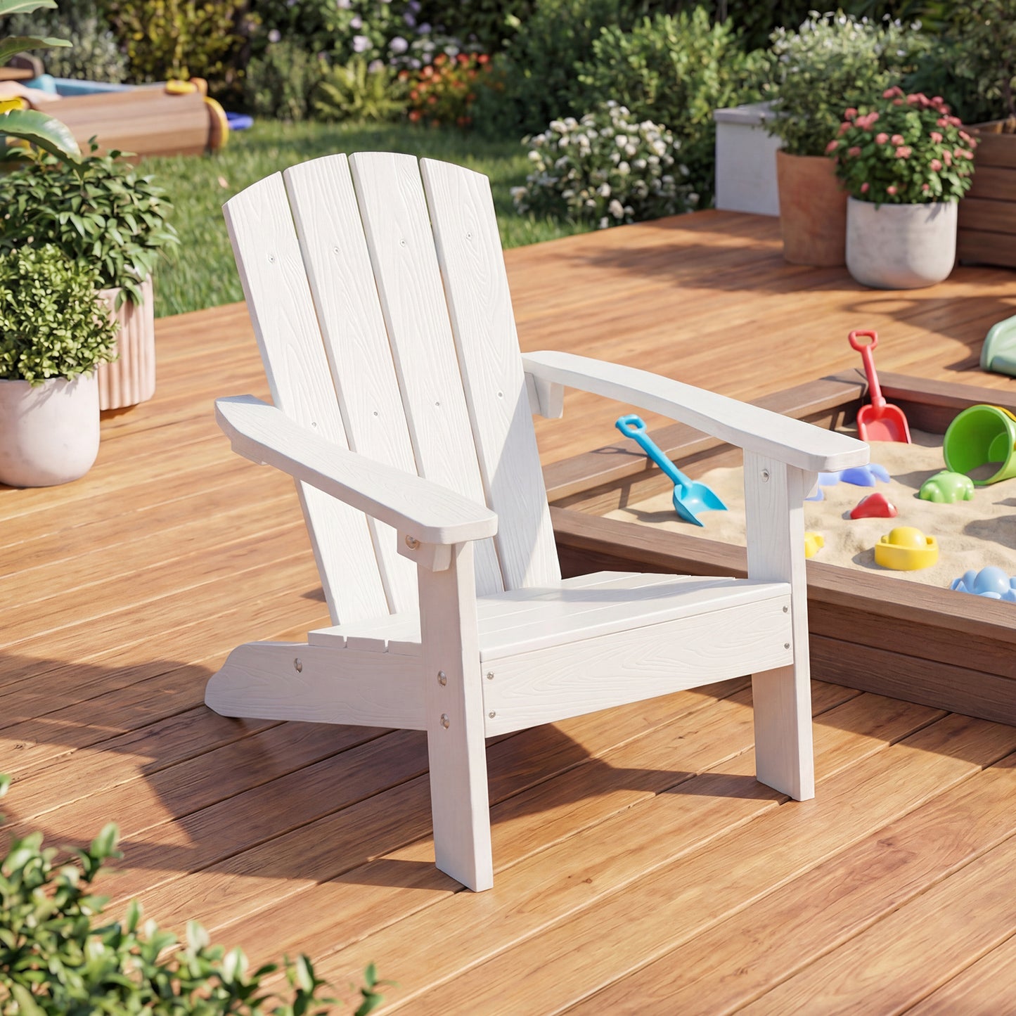 LIVSK Kinderstoel - HIPS-kunststof - Ergonomische Rugleuning - Stevige Constructie - Voor Kinderen 3-8 Jaar - Wit