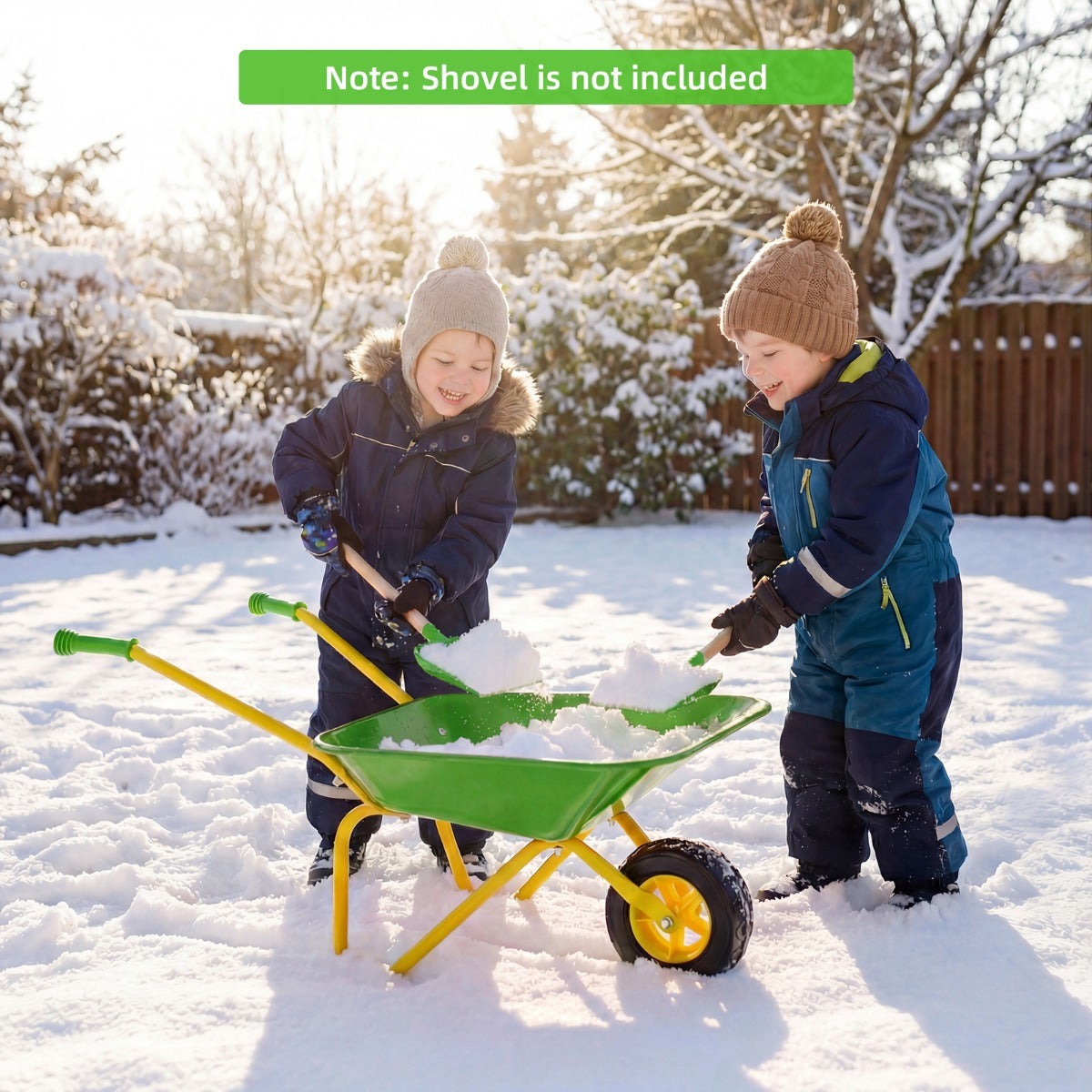 LIVSK Kindertuinwagen - Robuust Metaal - Veilig met Antisliphandgrepen - Draagvermogen 15 kg - Rood/Groen & Geel