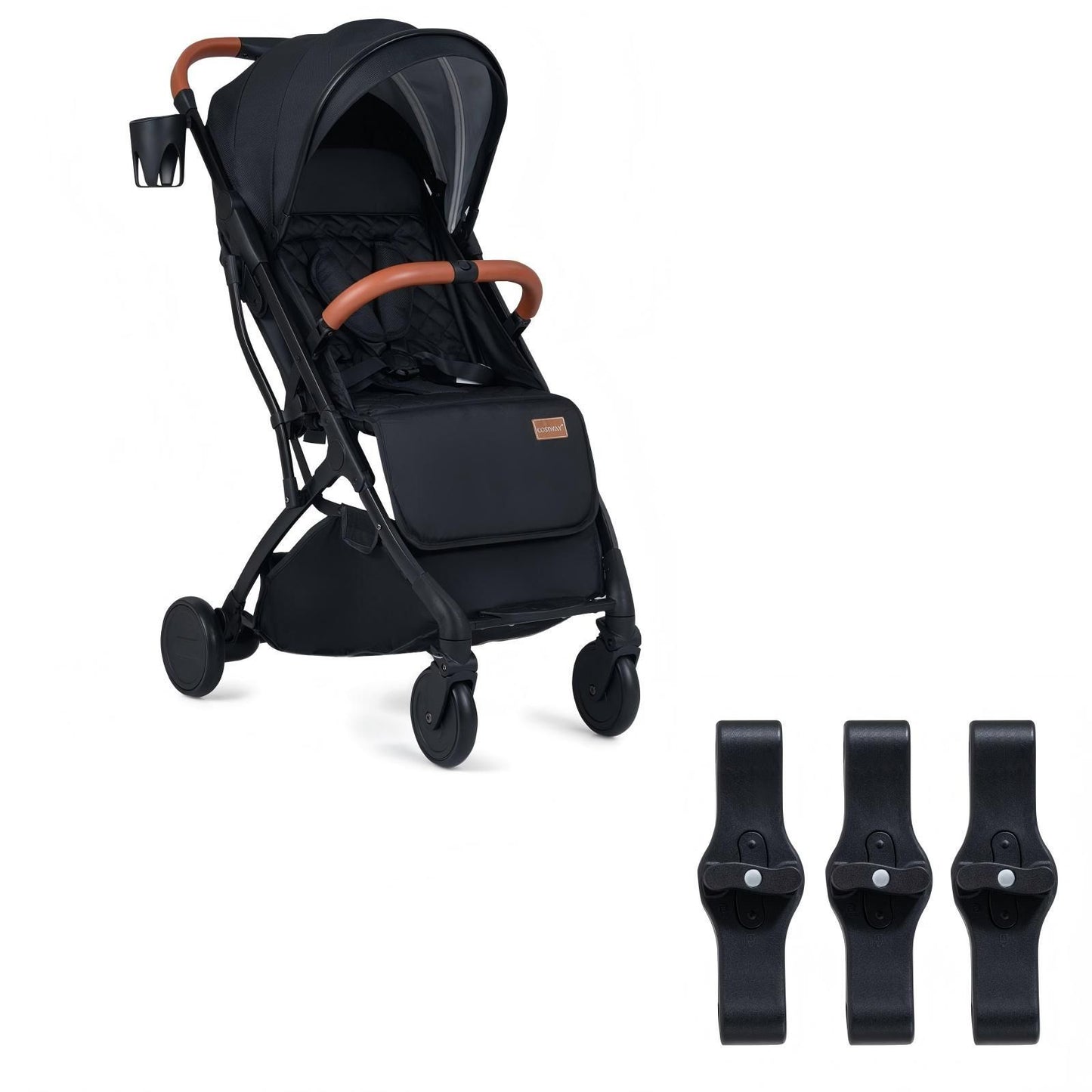 LIVSK Kinderwagen - Eenvoudig Opvouwbaar - Verstelbare Rugleuning - Inclusief Regenbescherming - Voor Kinderen tot 15 kg -