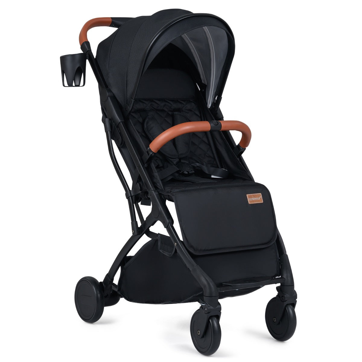 LIVSK Kinderwagen - Verstelbare Rugleuning - Eenvoudig Inklapbaar - Inclusief Regenhoes - Voor Kinderen 0-3 Jaar - Zwart