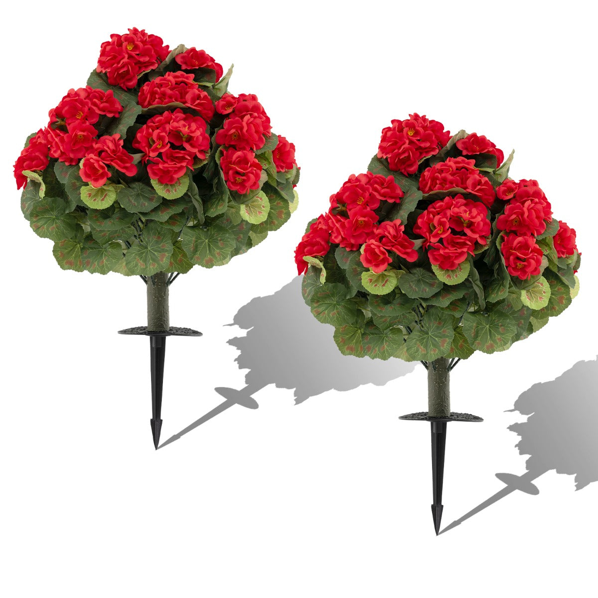 LIVSK Kunstgeraniums - Realistisch Uiterlijk - Onderhoudsvriendelijk - PE en Zijde - Voor Binnen en Buiten - Rood/Roze
