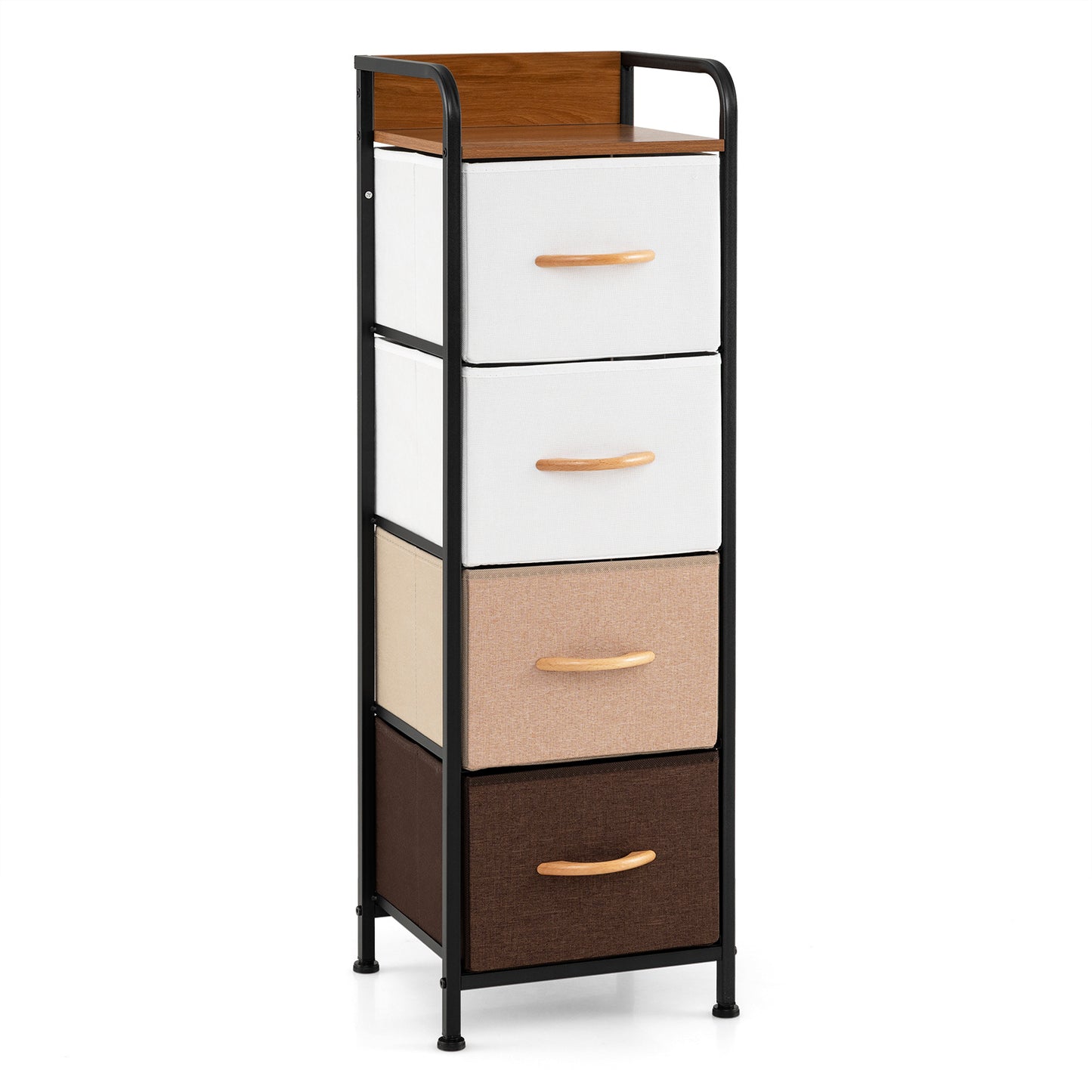 LIVSK Ladekast - 4 Opvouwbare Stoffen Lades - Robuust Metaal - Verhoogde Rand - Meerkleurig