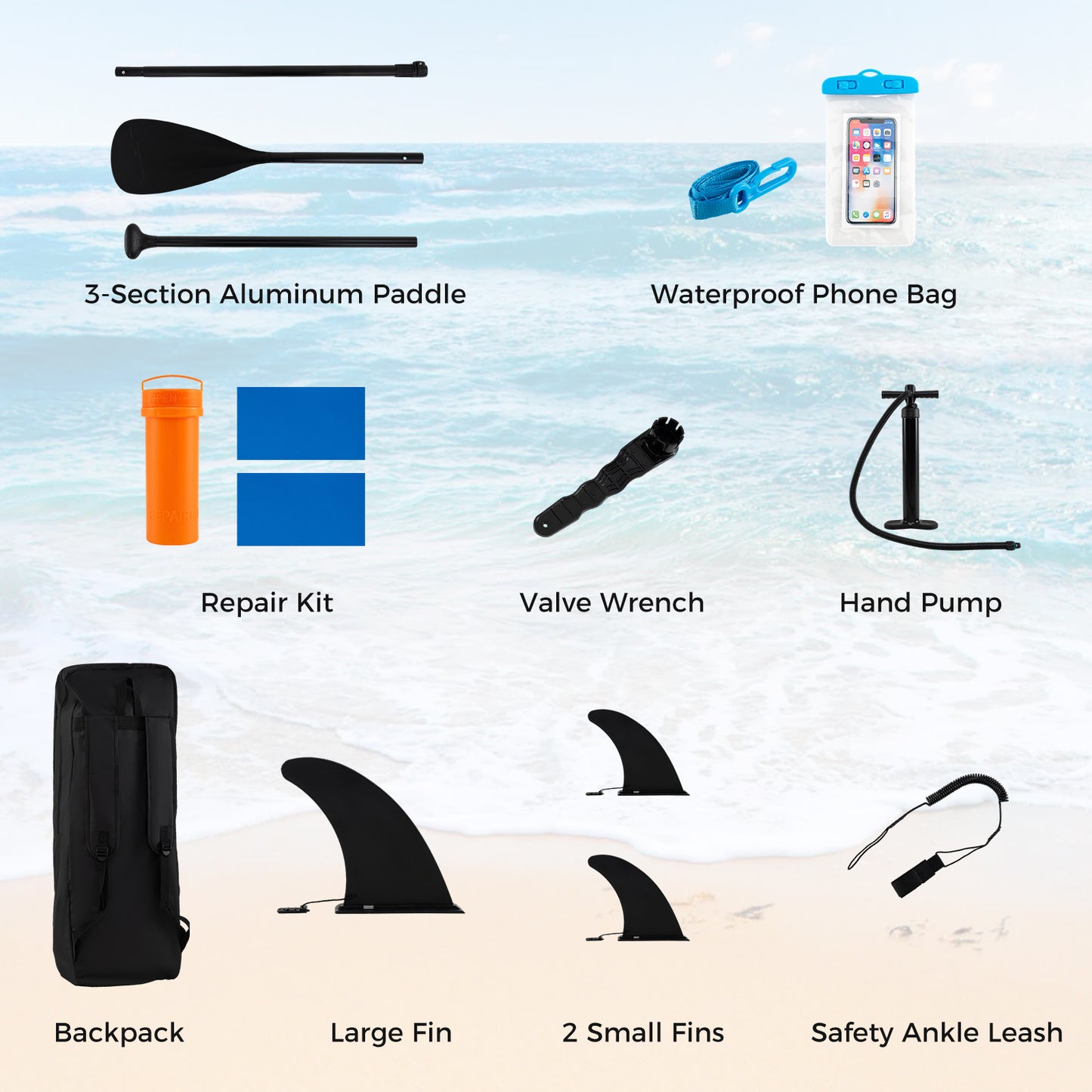 LIVSK Opblaasbaar Stand-Up Paddleboard - Hoog Draagvermogen 160 kg - Compleet Uitrustingsset - Duurzaam PVC - Blauw