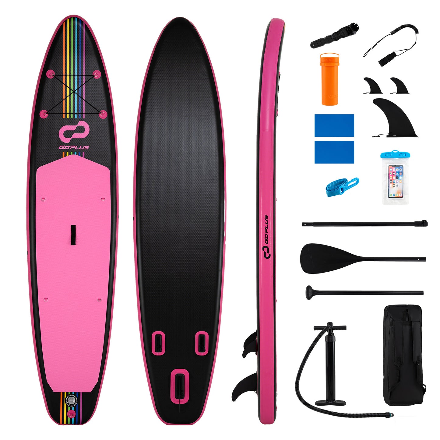 LIVSK Opblaasbaar Stand-Up Paddleboard - Hoog Draagvermogen 160 kg - Compleet Uitrustingsset - Duurzaam PVC - Blauw+Wit