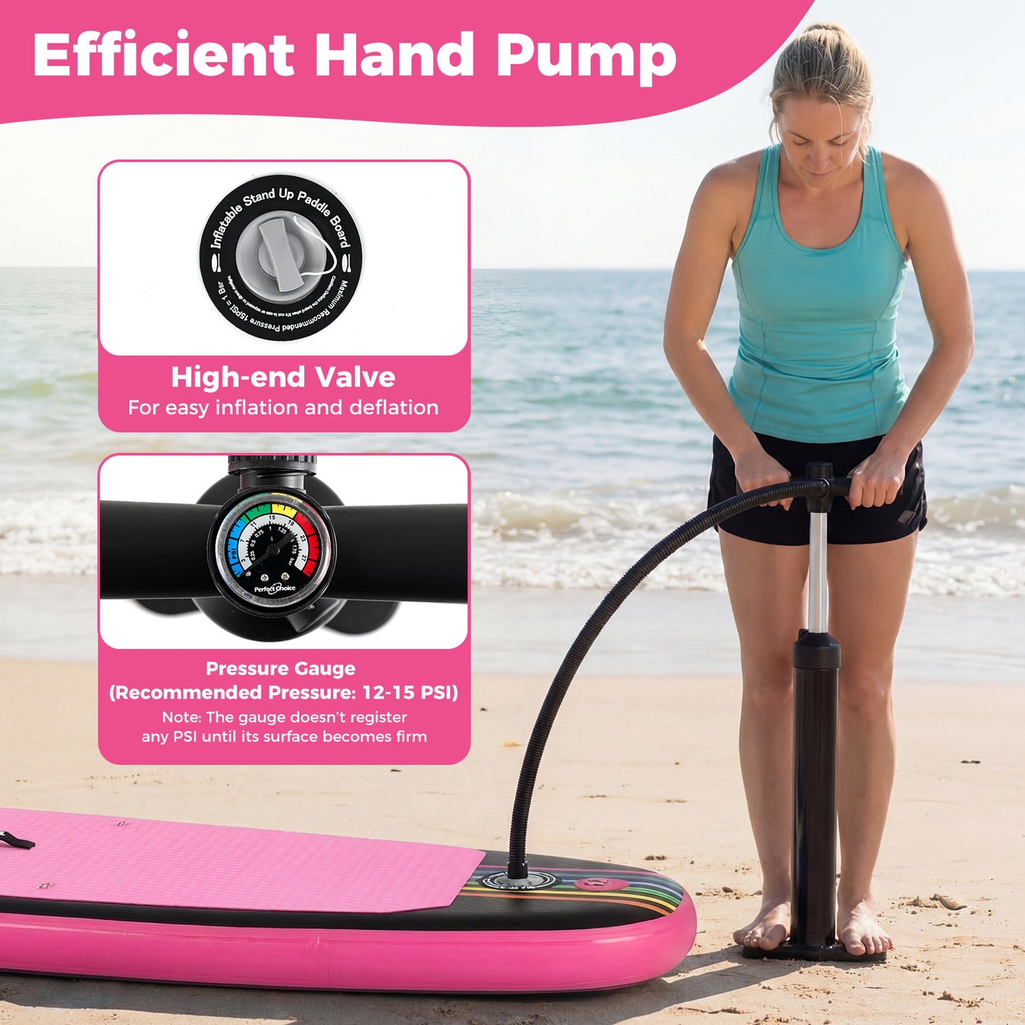 LIVSK Opblaasbaar Stand-Up Paddleboard - Hoog Draagvermogen 160 kg - Compleet Uitrustingsset - Duurzaam PVC - Blauw+Wit