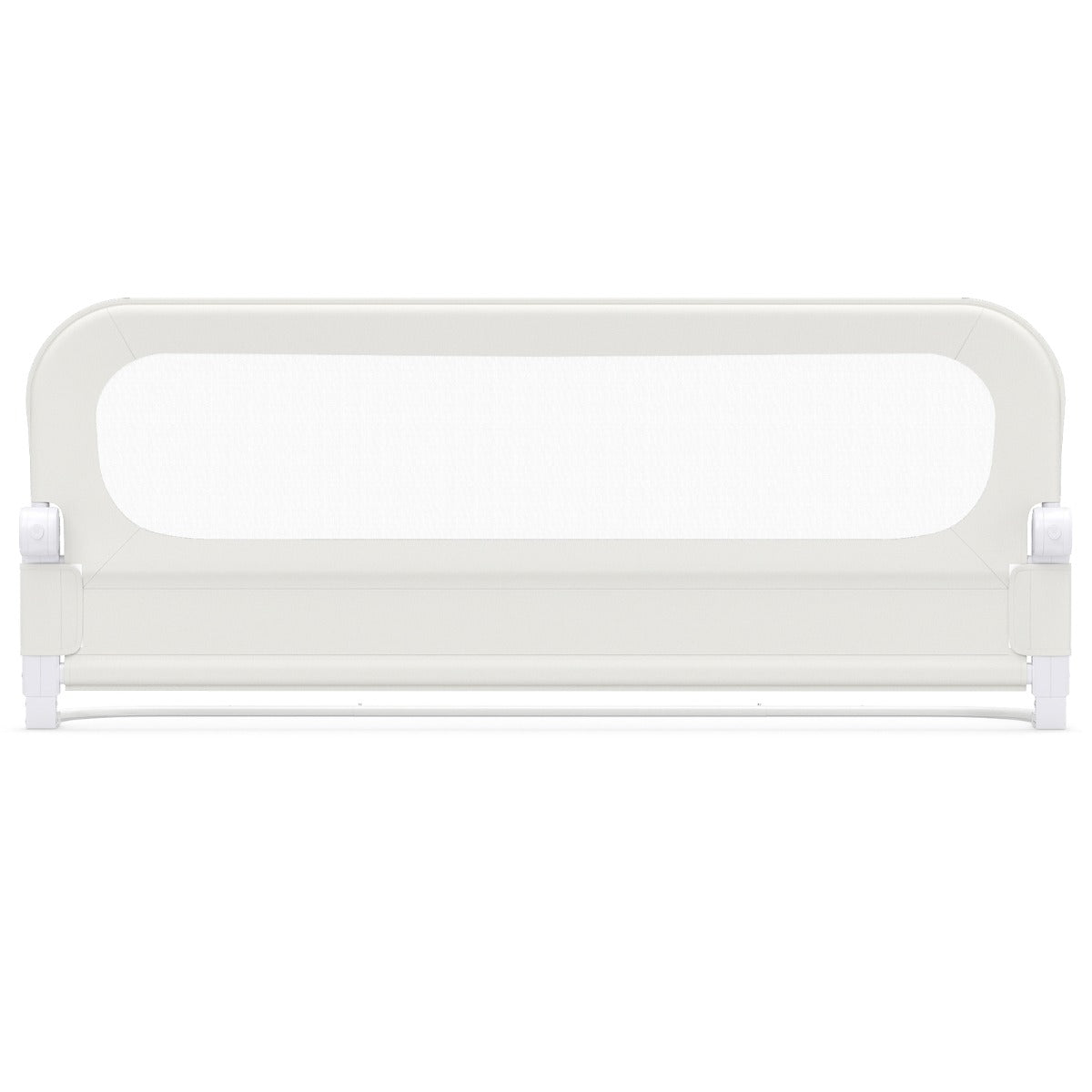 LIVSK Opvouwbaar Bedhekje - Verstelbare Hoogte - Afneembare Oxford-Stof - Eenvoudig Inklapbaar - Grijs/Wit