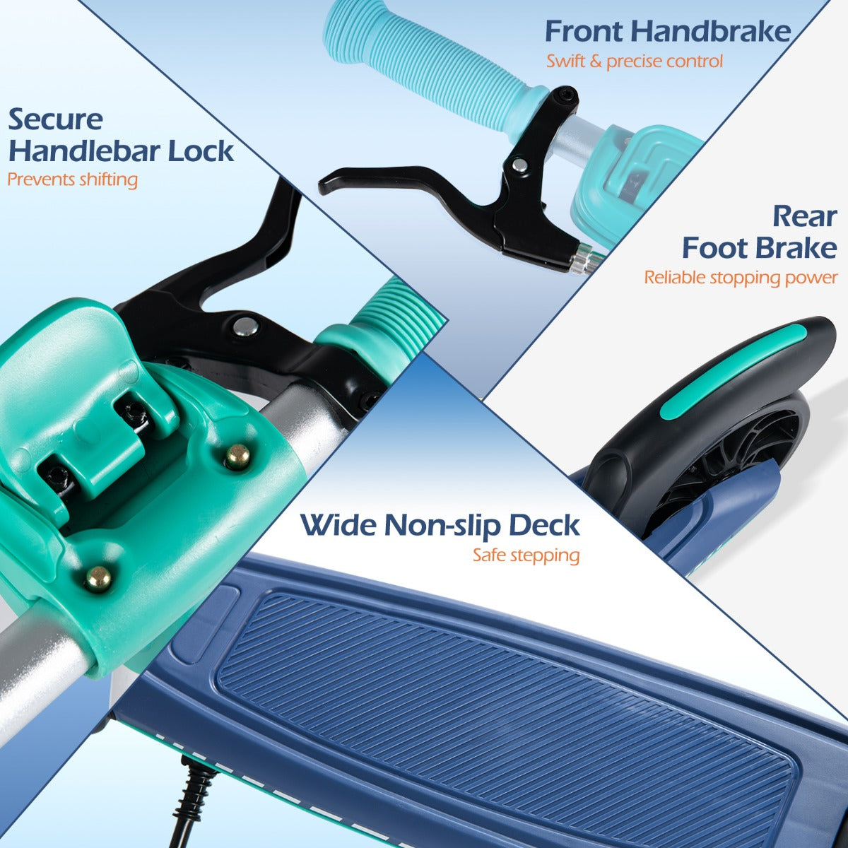 LIVSK Opvouwbare Step - Verstelbaar Stuur - 2 LED-wielen - Antislip Voetplatform - Voor Kinderen en Volwassenen - Blauw