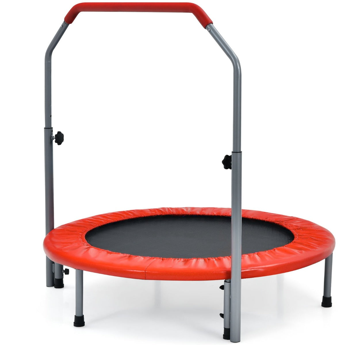 LIVSK Opvouwbare Trampoline met Verstelbare Handgreep - Geschikt voor Kinderen en Volwassenen - Draagvermogen tot 150 kg - Rood