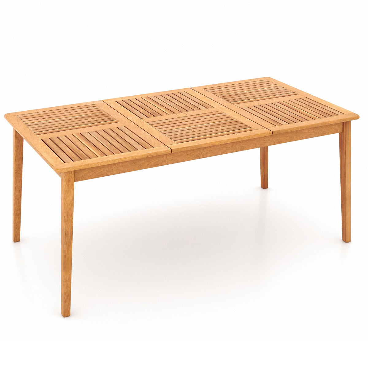 LIVSK Outdoor Eettafel - Acaciahout - Voor 6 Personen - Parasolgat - 170x90x75,5 cm - Natuurlijk
