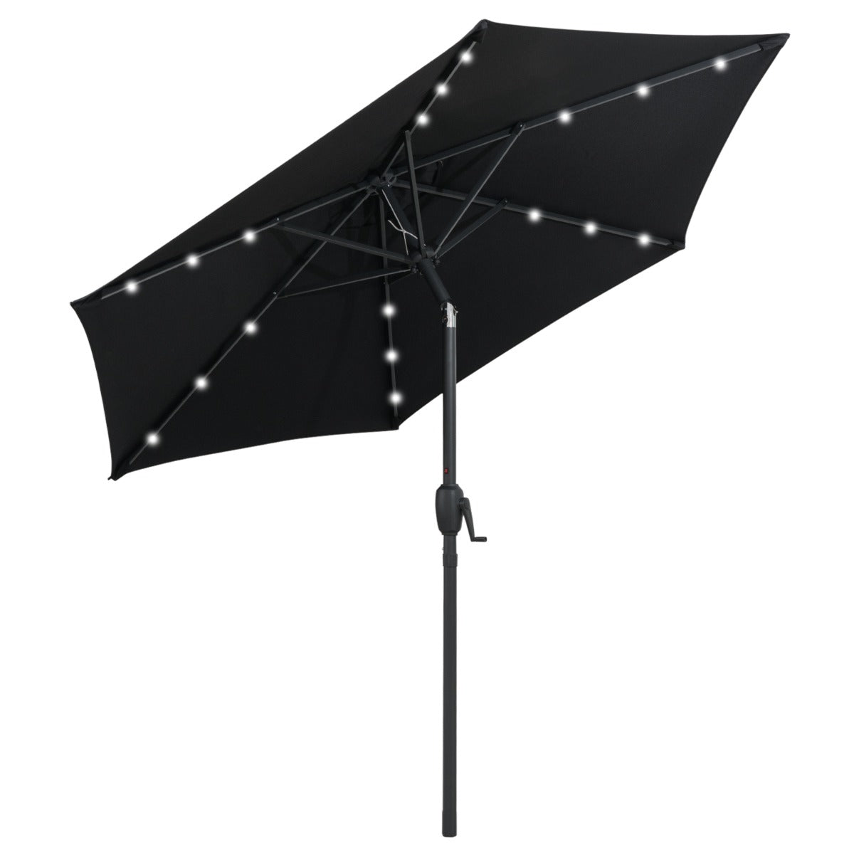 LIVSK Parasol 230 cm - Geventileerd Polyester - LED Verlichting - Kantelmechanisme - Eenvoudig Op te Bergen - Beige