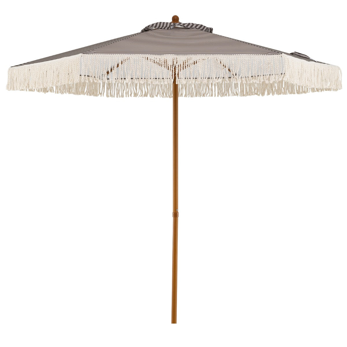LIVSK Parasol met Franjes - 6 Metalen Baleinen - Geventileerde Polyester - Eenvoudige Montage - Blauw-Wit of Groen-Wit