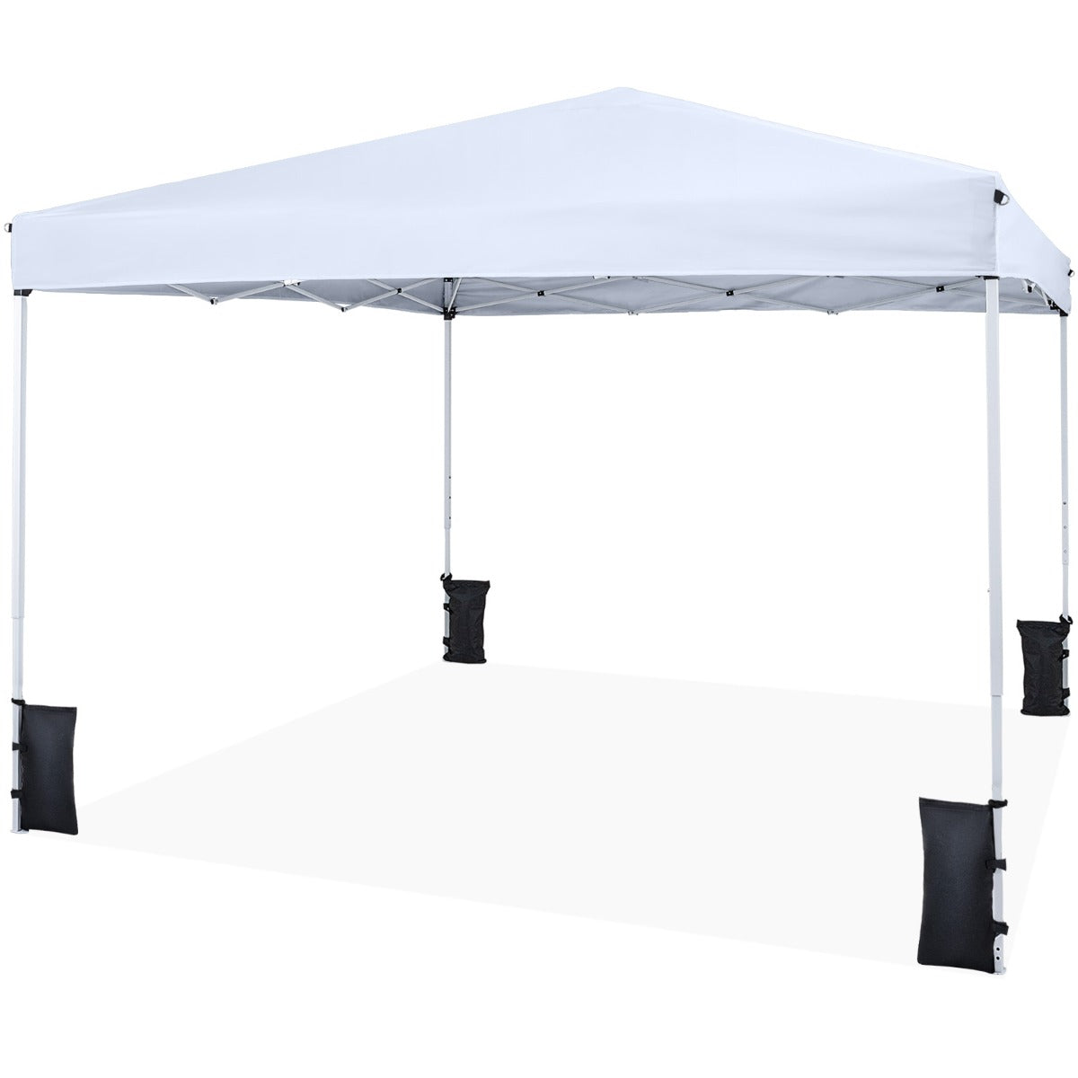 LIVSK Pop-up Partytent - Snelle Opbouw - Verstelbare Hoogte - Waterafstotend - Stabiel Koolstofstaal - Grijs/Zwart/Wit