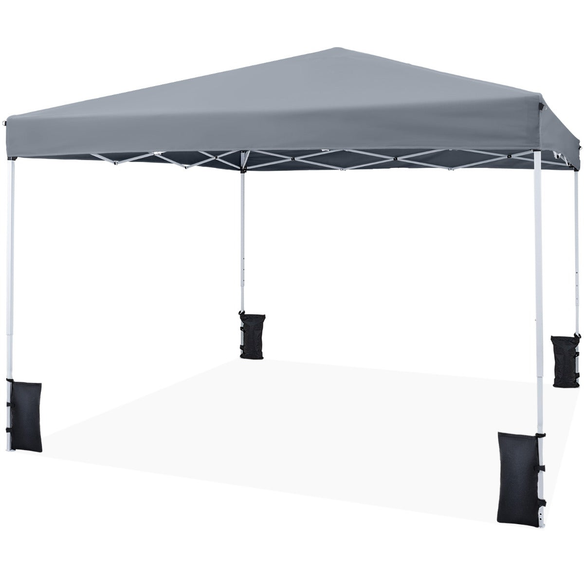 LIVSK Pop-up Paviljoen - Snelle Opbouw - Koolstofstaal Frame - Waterafstotend Oxford - 8,5 m² - Grijs