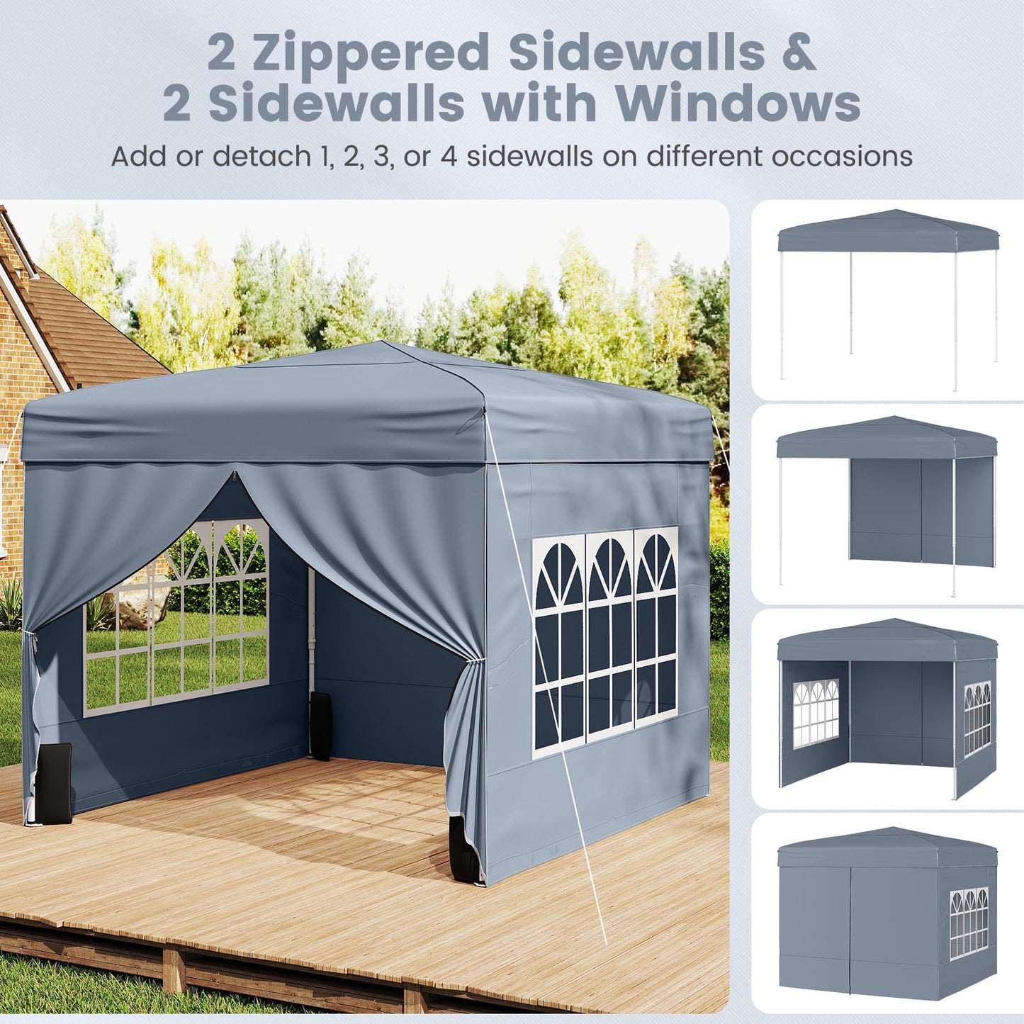 LIVSK Pop-up Tent - Snelle Opbouw - Duurzaam Oxford-Stof - Verstelbare Hoogte - Inclusief Draagtas - Zwart/Grijs/Wit