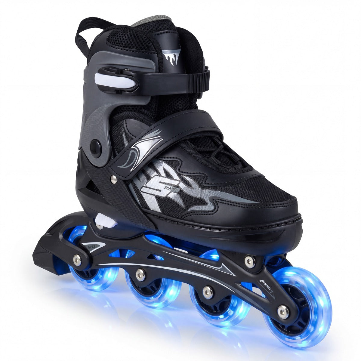 LIVSK Rolschaatsen voor Kinderen - 4-voudig Verstelbaar - Ademend Mesh - Batterijloze Verlichte Wielen - Grijs/Roze