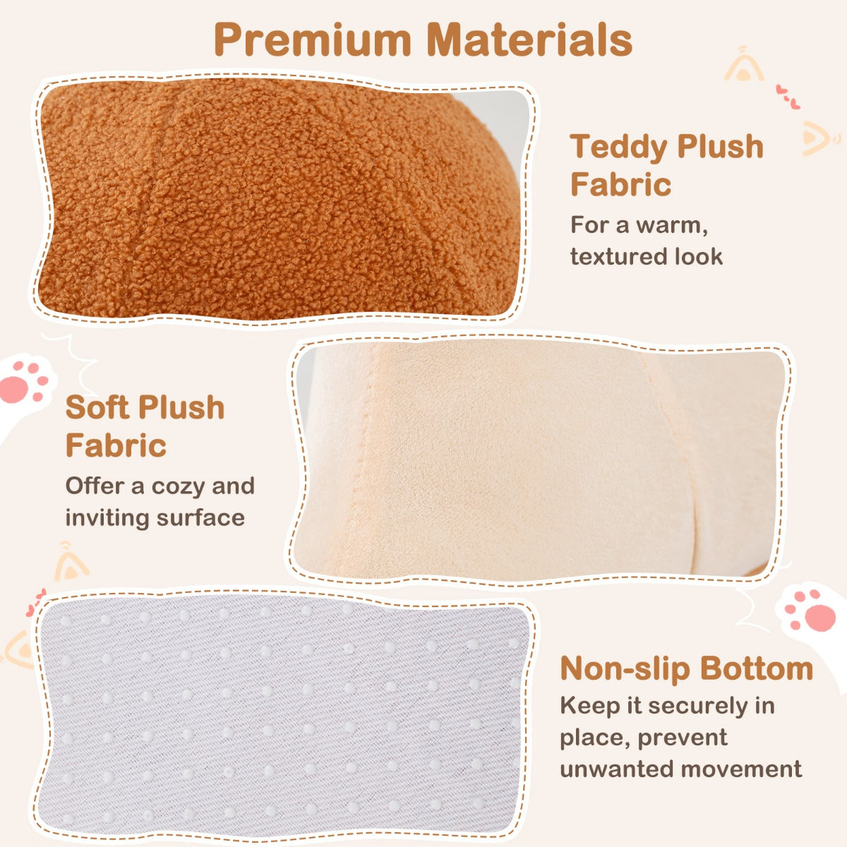 LIVSK Slakkenvormige Kattenmand - 2-in-1 Ontwerp - Afneembaar Kussen - Antislip Onderkant - Bruin + Wit
