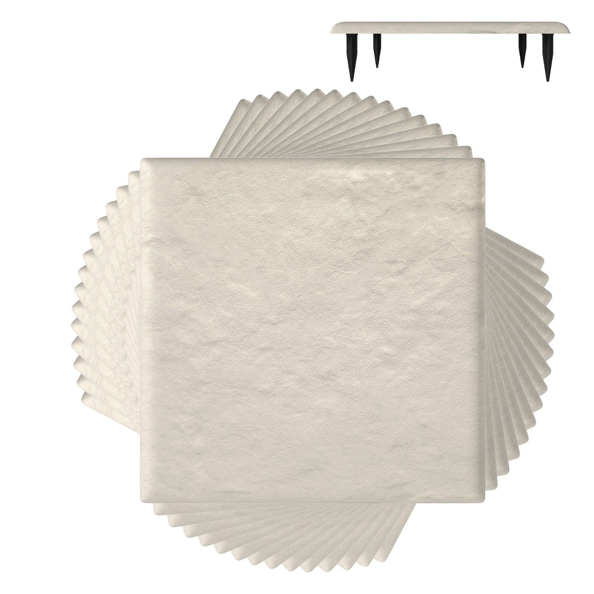 LIVSK Stapstenen voor Tuin - Weerbestendig PP-Materiaal - Slipvrij en Lichtgewicht - 39,5 x 39,5 cm - Wit