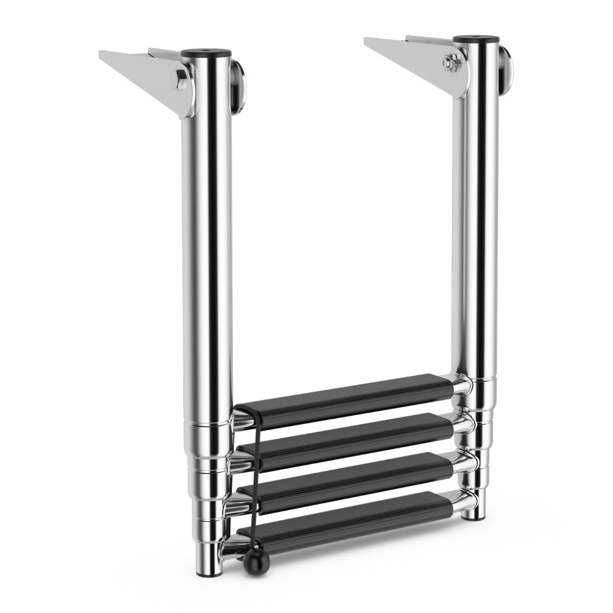 LIVSK Telescopische Bootladder - 4 Treden - Roestvrij Staal - Antislip Treden - Capaciteit 227 kg - Zilver