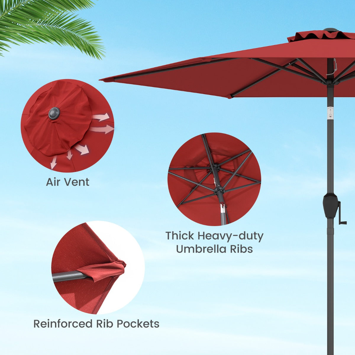 LIVSK Terrasparasol - 230 cm Diameter - Verstelbaar Kantelmechanisme - Duurzaam Polyester - Eenvoudig te Monteren - Beige