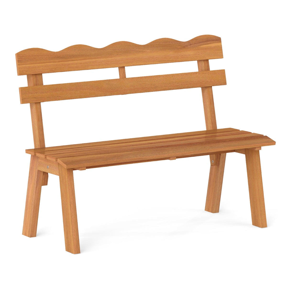 LIVSK Tuinbank van Acaciahout - Ergonomische Rugleuning - Verstelbare Poot - Draagvermogen 360 kg - Naturel