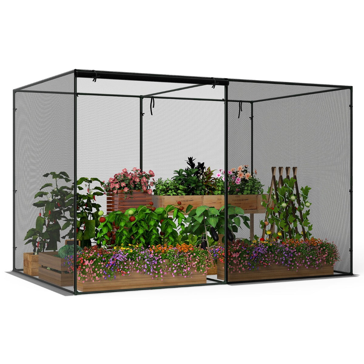 LIVSK Tuinkas - Ruime Bescherming voor Planten - Metalen Frame - Eenvoudige Toegang met Ritssluitingen - 310 x 200 x 200 cm -