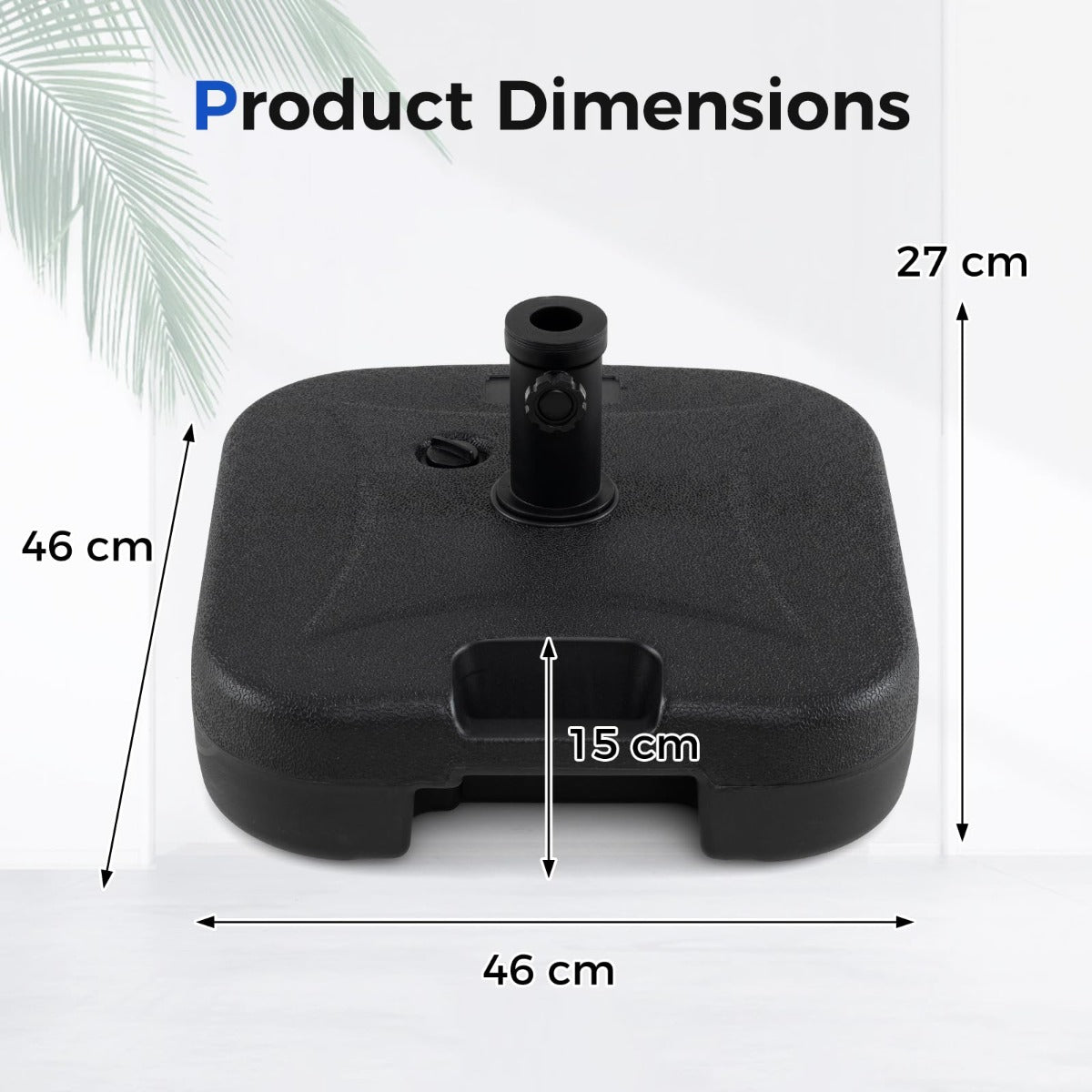 LIVSK Tuinset met Parasol, Parasolvoet en Ligstoel - HDPE Materiaal - Eenvoudige Montage - Draagvermogen 180 kg - Zwart/Naturel