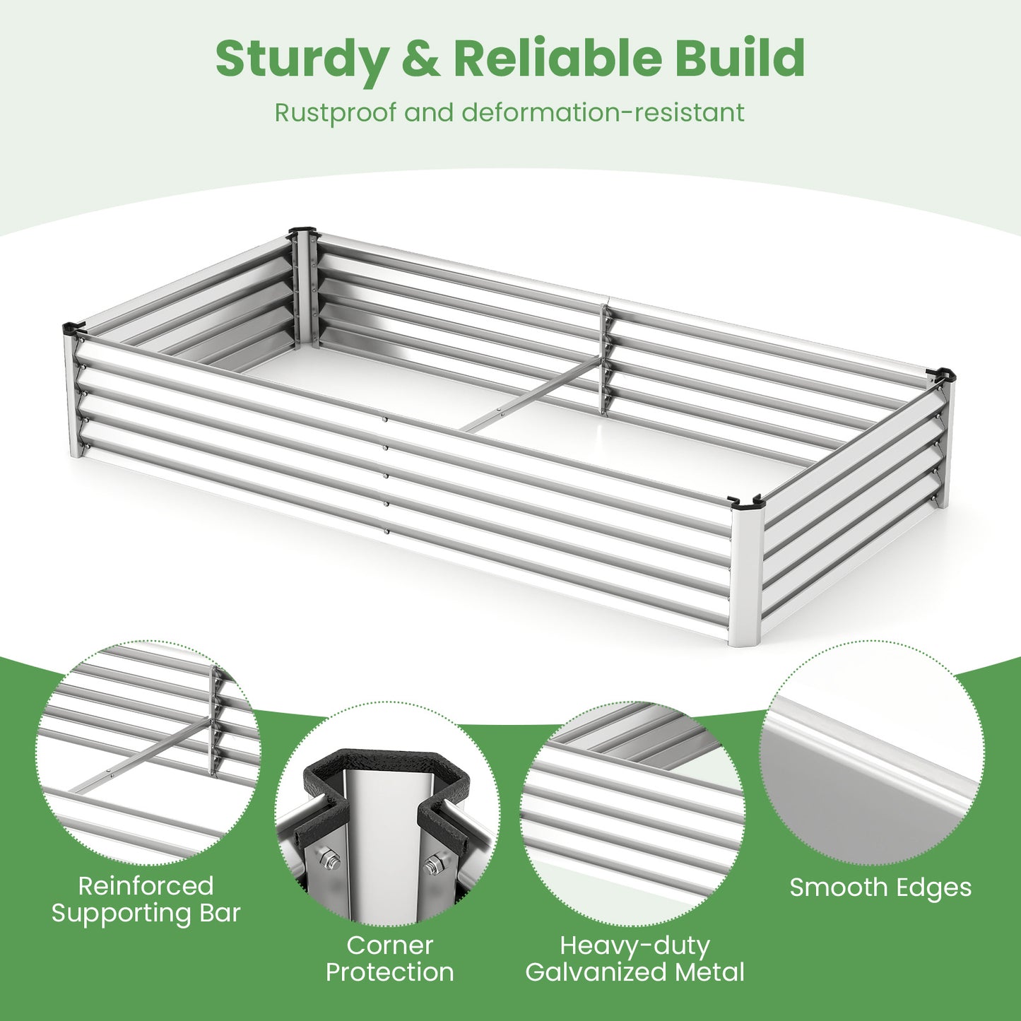 LIVSK Verhoogd Bed met Kas - 3-in-1 Ontwerp - Duurzame PVC-afdekking - Robuust Metalen Frame - 492 L Inhoud - Zwart/Zilver