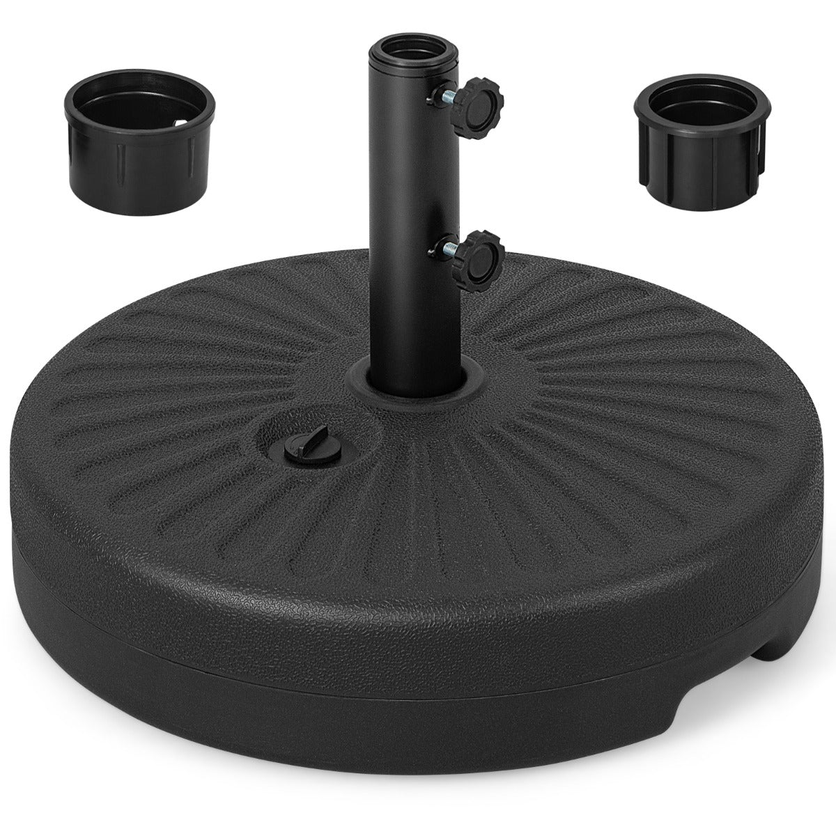 LIVSK Vullende Parasolvoet - HDPE Materiaal - Geschikt voor Ø 38/48 mm Stokken - Eenvoudige Montage - Zwart