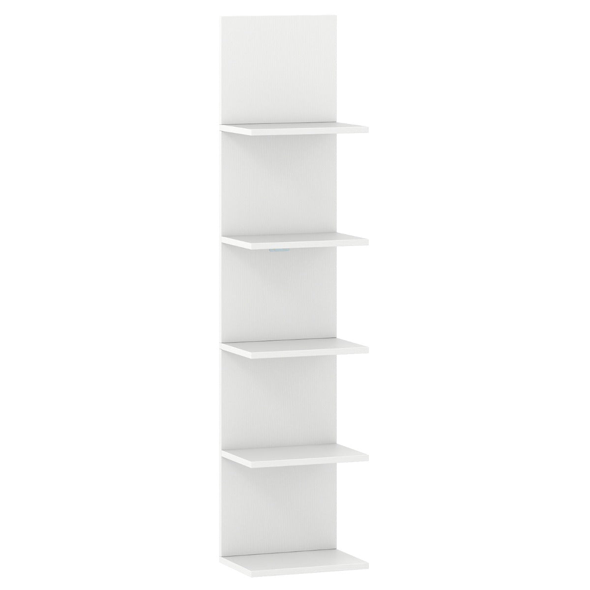 LIVSK Wandplank 5-Laags - Ruimtebesparend - Hout en Metaal - Stabiele Constructie - Rustiek Bruin/Wit
