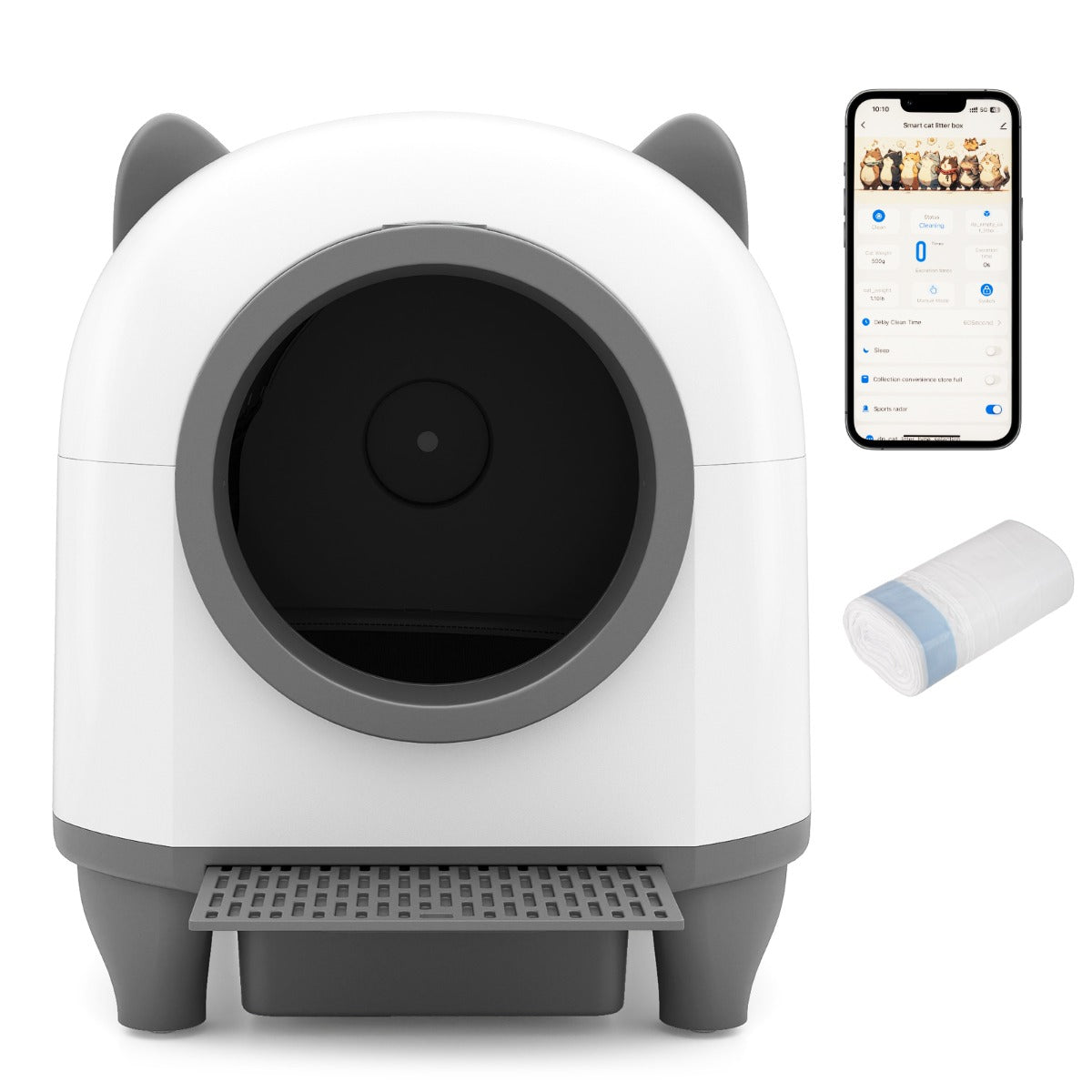 LIVSK Zelfreinigende Kattenbak - Automatische Reiniging - App-Bediening - Geavanceerde Geurbestrijding - Wit