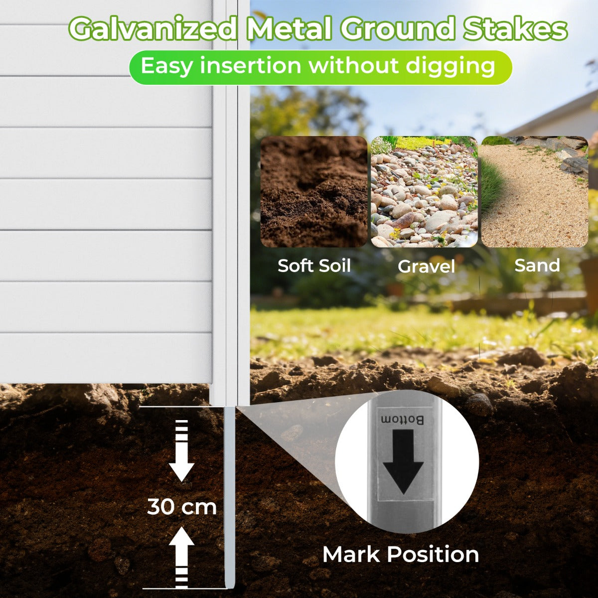 LIVSK Zichtschermhek - Weerbestendig Materiaal - Flexibele Opstelling - Extra Stabiele Verankering - Wit/Zwart