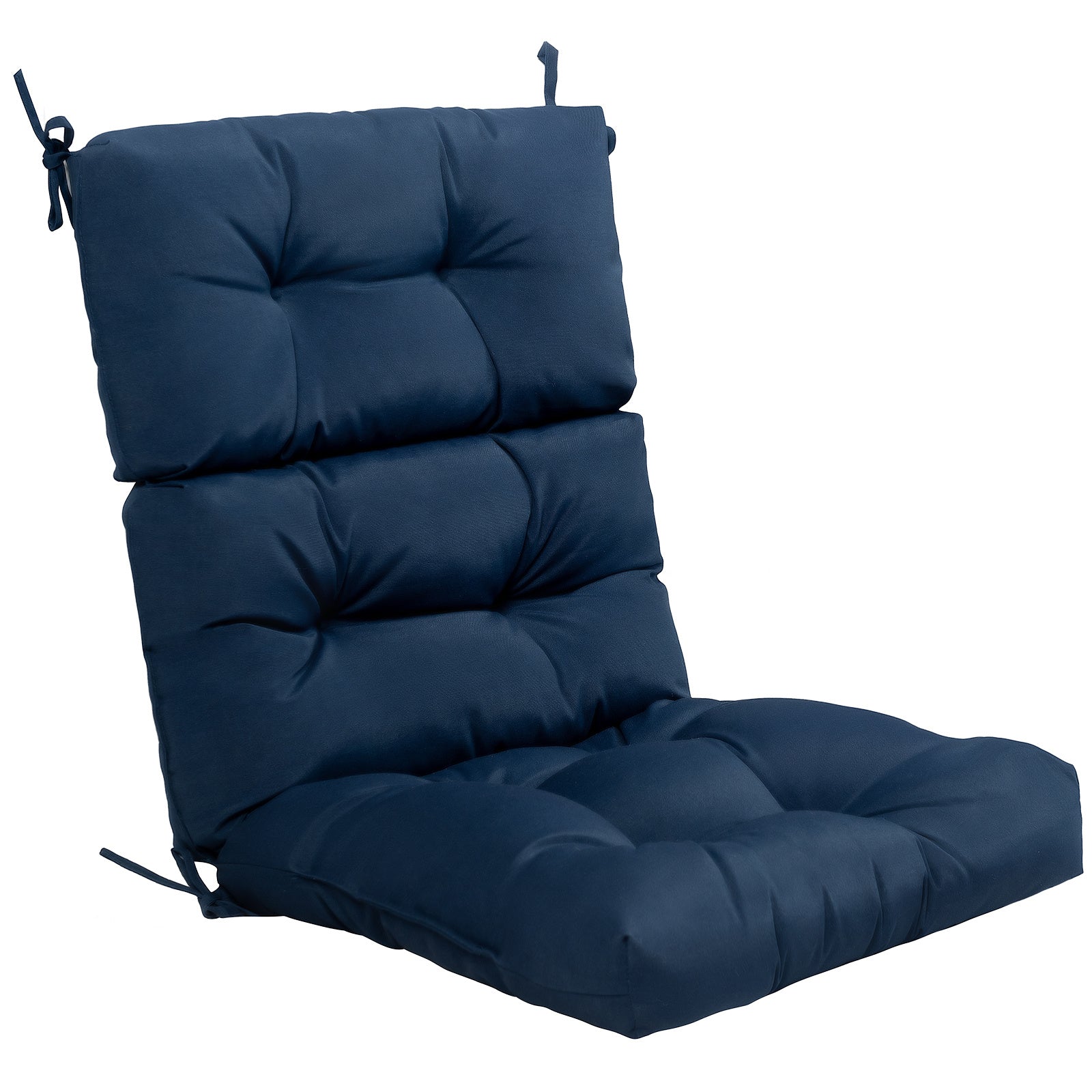 Costway 1Stucks Kussen voor Hoge Rugleuning Zitkussen voor Terrasstoel Antislip Touwriemen Blauw