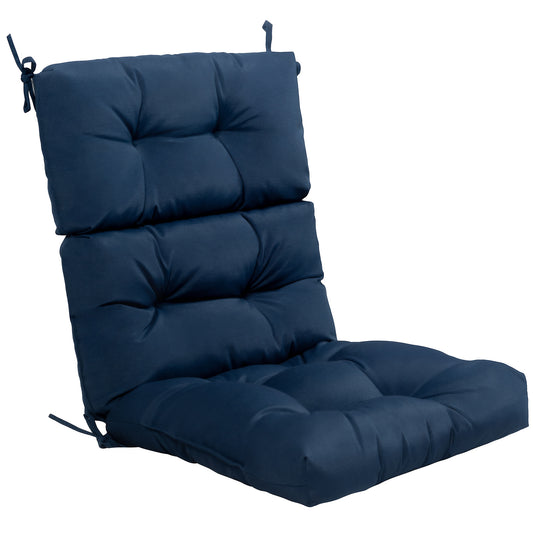 Costway 1Stucks Kussen voor Hoge Rugleuning Zitkussen voor Terrasstoel Antislip Touwriemen Blauw