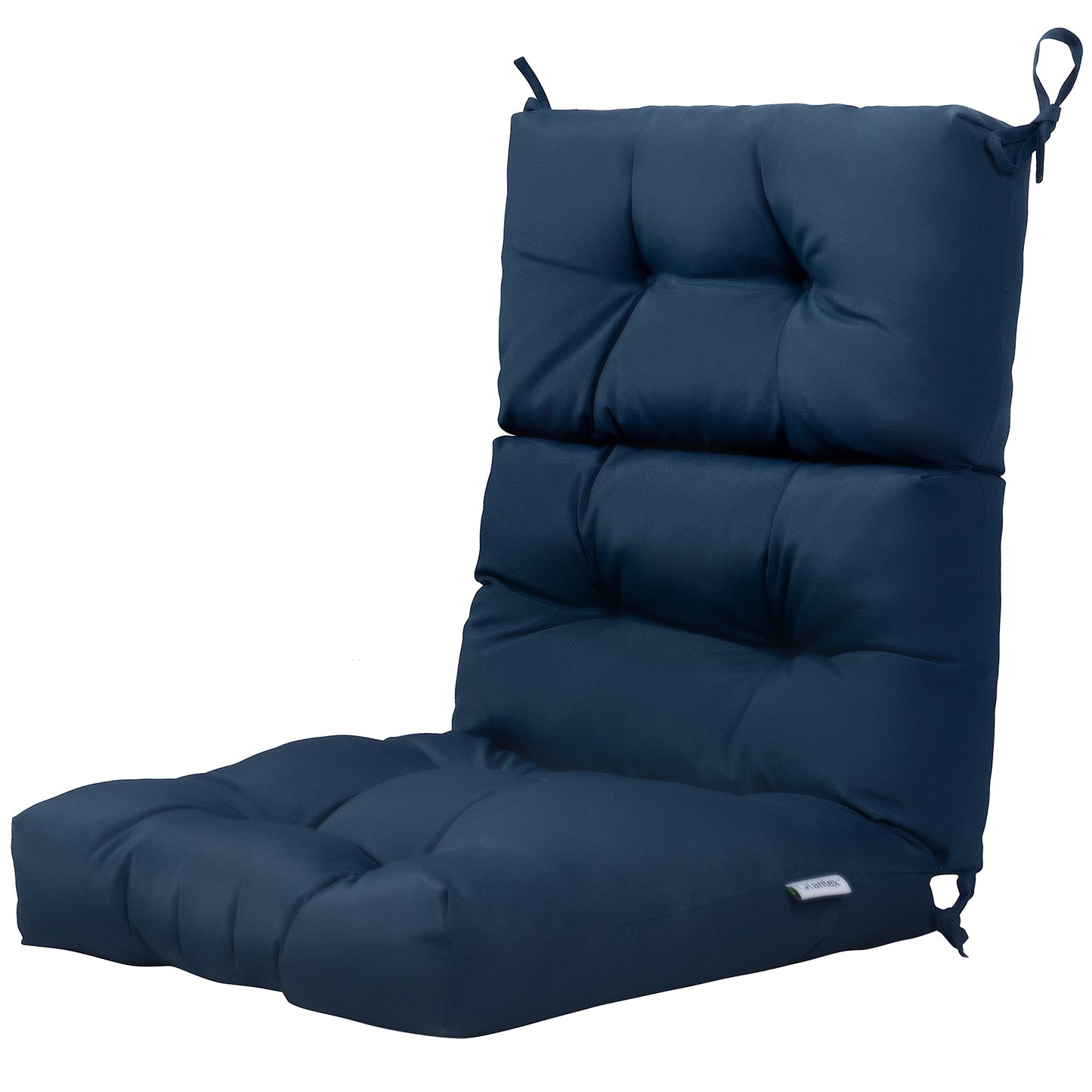Costway 1Stucks Kussen voor Hoge Rugleuning Zitkussen voor Terrasstoel Antislip Touwriemen Blauw