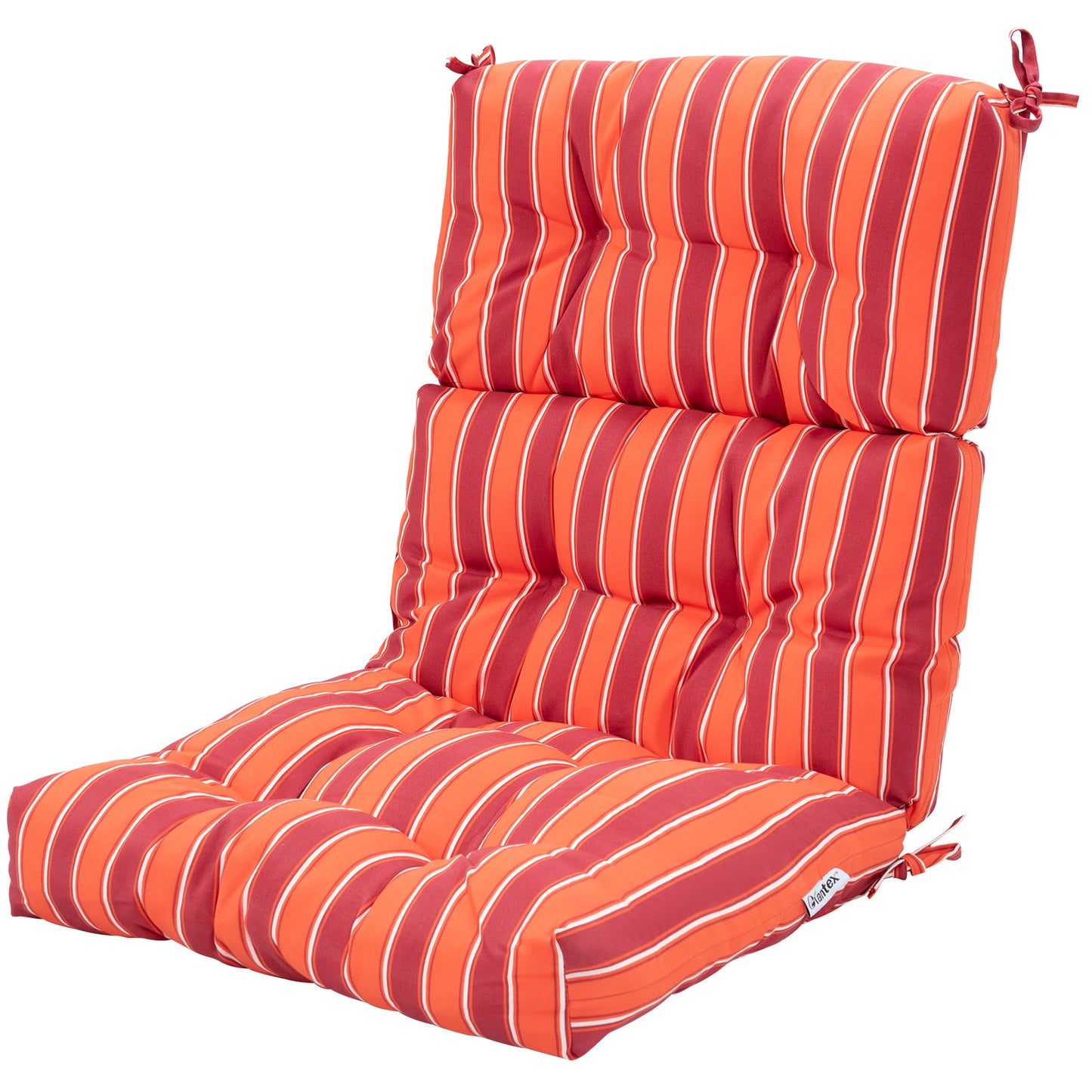 Costway 1Stucks Kussen voor Hoge Rugleuning Zitkussen voor Terrasstoel Antislip Touwriemen Oranje+Rood