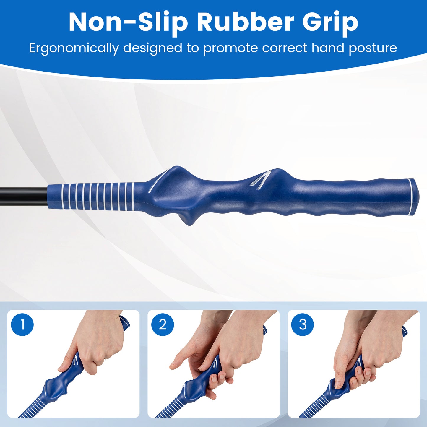 Costway 2 Stucks Golf Swing Trainer met Antisliphandgreep Verzwaard Golf Warming-up Trainingsapparaat voor Mannen en Vrouwen Blauw