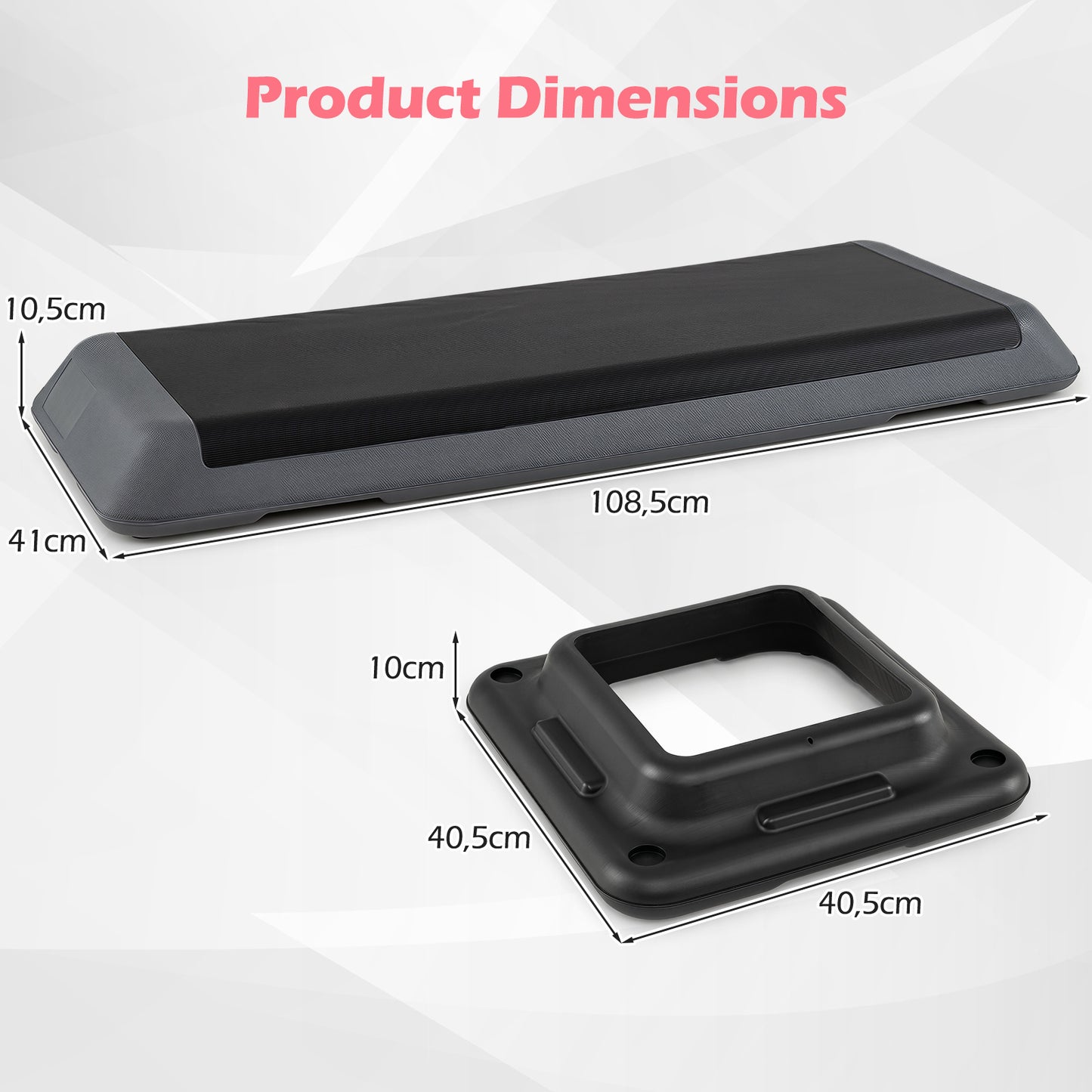 Costway Aerobic Stepper Fitness Stepper met 4 Steunblokken Antislip Gestructureerd Oppervlak Stepboard van PE
