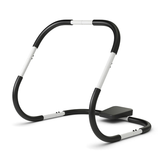 Costway Buikspiertrainer met Gevoerde Hoofdsteun Ergonomische en Draagbare Buikspiertrainingsmat voor Zittende Krachttraining Thuis Wit