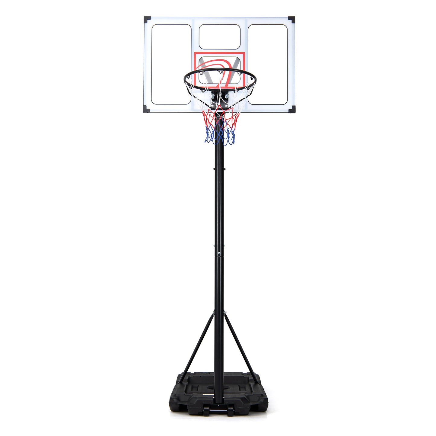 Costway Draagbare Basketbalstandaard 125-305cm Hoogteverstelbare Basket met 108cm Onbreekbare Backboard