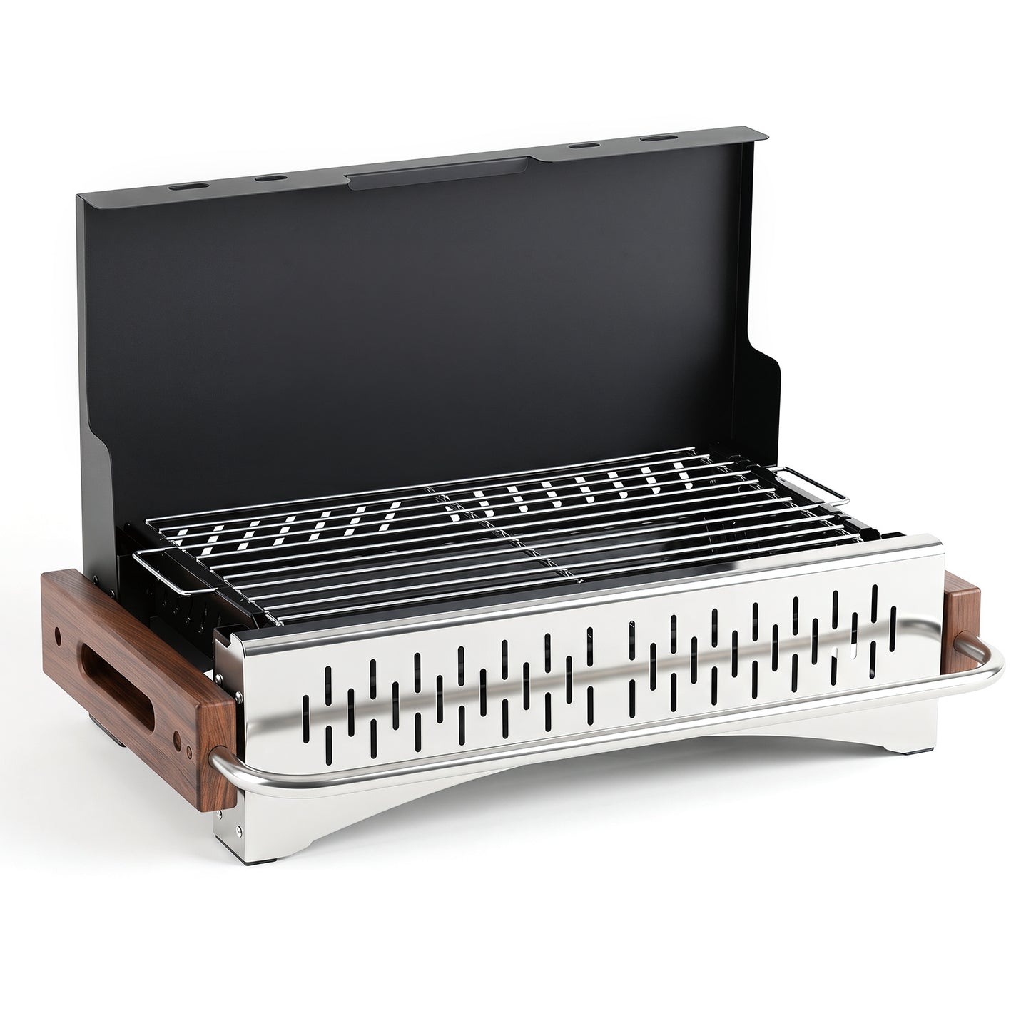Costway Draagbare Houtskoolbarbecue voor Buiten met Opvouwbaar Rooster 50,5 x 33,5 x 33,5 cm
