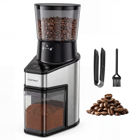 Costway Elektrische Koffiemolen met Conische Maalschijven Espressomolen met 60 Maalgraadinstellingen