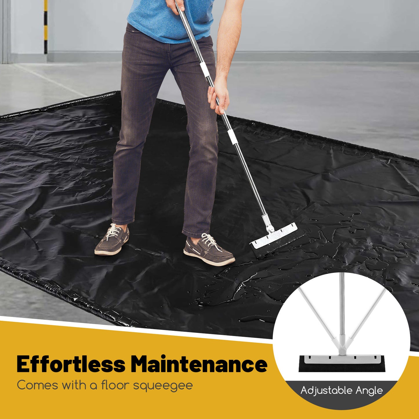 Costway Garage mat Auto 670 x 275 cm Olie mat Garage Olie Opvangmat Antislip & Waterdicht Zwart