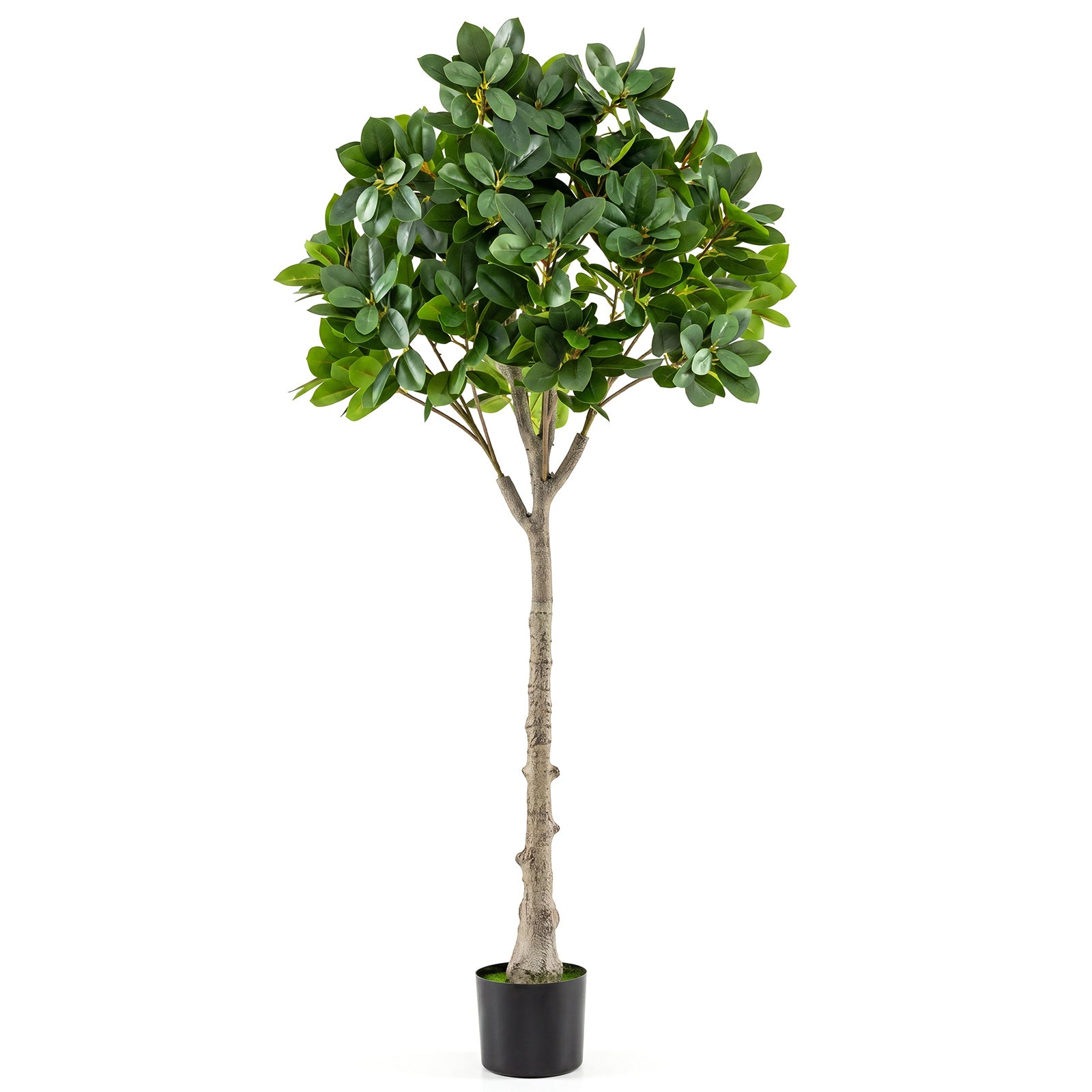 Costway Kunstboom Realistische Kunstplant met 25 Weelderige Takken Stevige Cementpot Kunstmatige kamerplant Als Echt in Pot Decoratieplant voor Woonkamer Kantoor Entreegebied