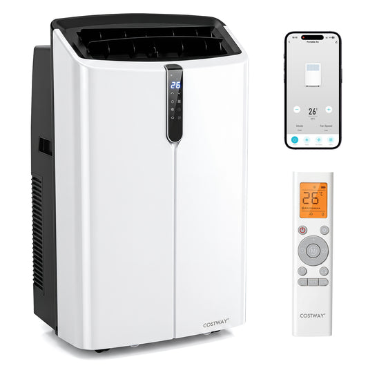 Costway Mobiele Airconditioner 14000 BTU met Koeling Verwarming Ontvochtiging Ventilator en Slaapstand