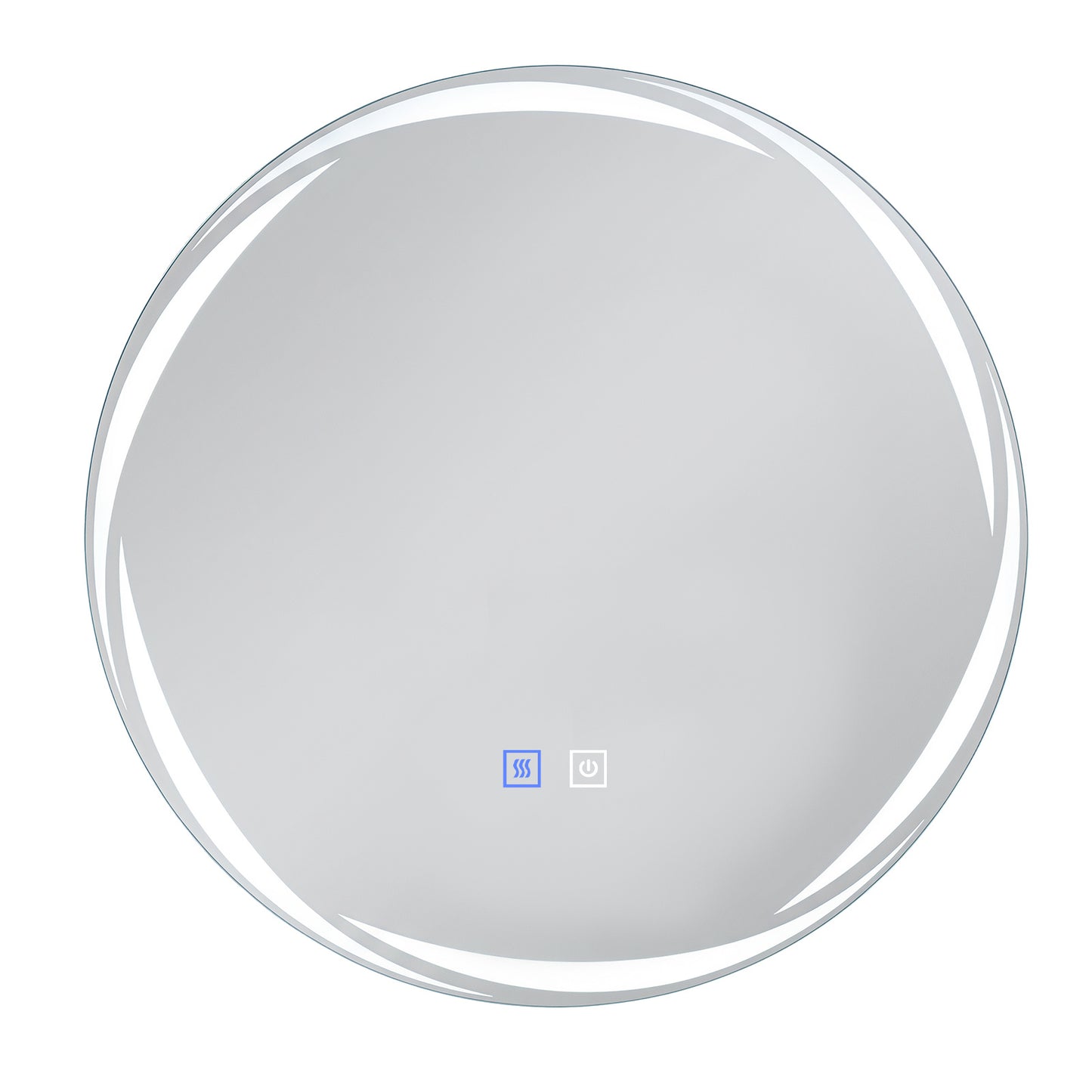Costway Ronde LED Badkamerspiegel Aan de Muur te Bevestigen Dimbaar 3 Lichtkleuren met Aanraakschakelaar Geheugenfunctie