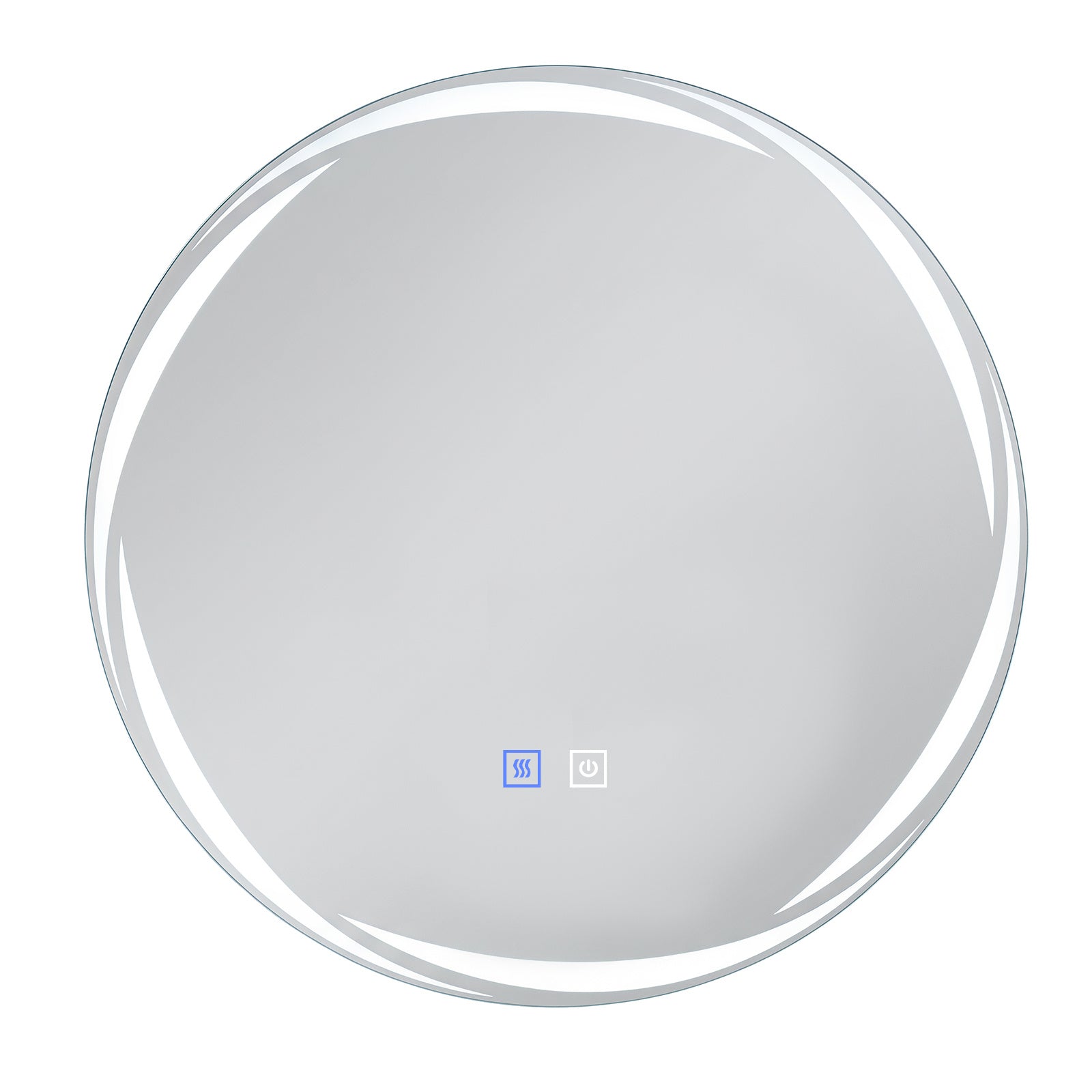 Costway Ronde LED Badkamerspiegel Aan de Muur te Bevestigen Dimbaar 3 Lichtkleuren met Aanraakschakelaar Geheugenfunctie