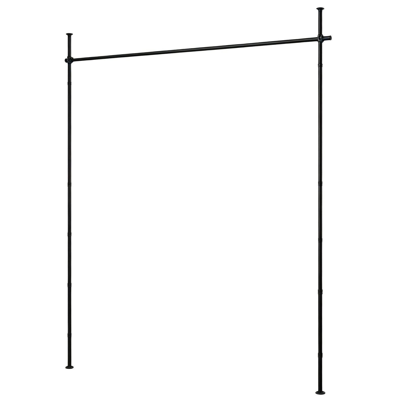 Costway Ruimteverdeler Paraventframe Gordijnroede Zonder Boren Vrijstaande Ruimteverdeler 120–314 cm (H) 73–183 cm (B) Zwart