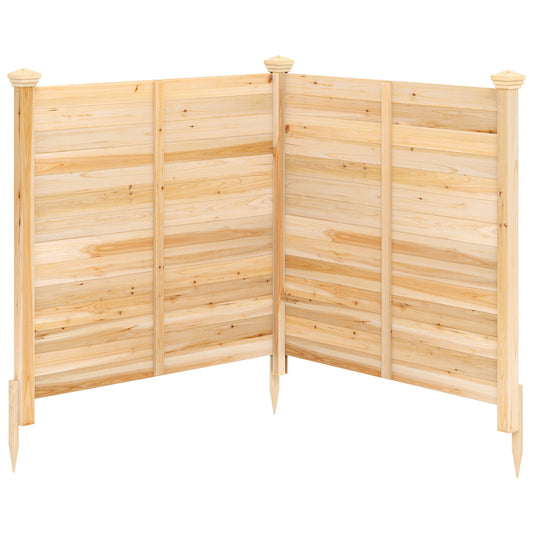 Costway Scheidingsscherm 2-delig 119 x 119 cm Tuinhek van Vurenhout Buiten Houten Hek Zonder Graven Naturel